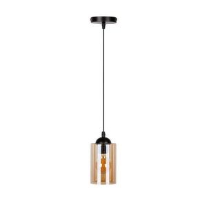 Čierne závesné svietidlo so skleneným tienidlom ø 10 cm Bistro - Candellux Lighting vyobraziť