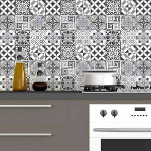 Sada 60 nástenných samolepiek Ambiance Elegant Tiles Shade of Gray, 10 × 10 cm vyobraziť