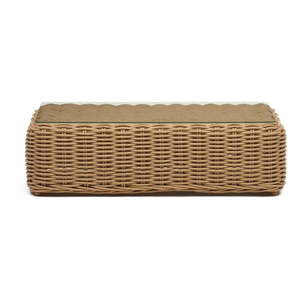 Záhradný odkladací stolík z umelého ratanu 62x112 cm Portlligat - Kave Home vyobraziť