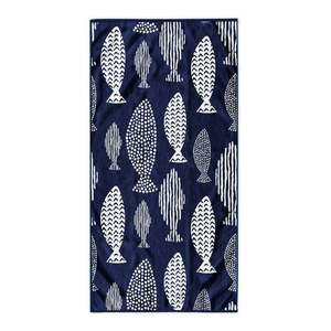 Tmavomodrá plážová osuška 90x180 cm Fish - DecoKing vyobraziť