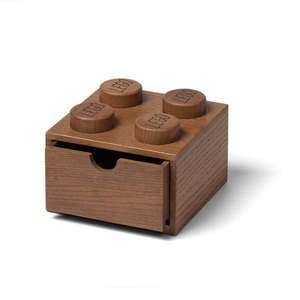 Detský úložný box z tmavo moreného dubového dreva LEGO® Wood vyobraziť