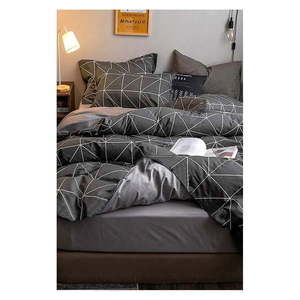 Tmavosivé bavlnené obliečky na dvojlôžko/predĺžené s plachtou 200x220 cm - Mila Home vyobraziť