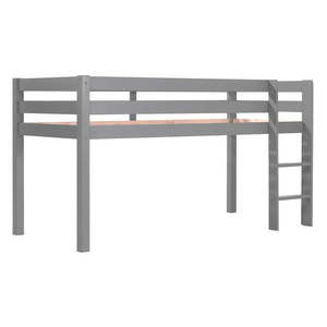 Sivá vyvýšená detská posteľ z borovicového dreva 90x200 cm PINO – Vipack vyobraziť