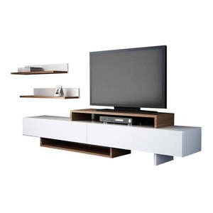 Biela/prírodná TV súprava 180x40 cm Nirvanas – Furny Home vyobraziť