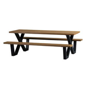 Záhradný jedálenský stôl s lavicami WOOOD Tablo, 206 x 145 cm vyobraziť
