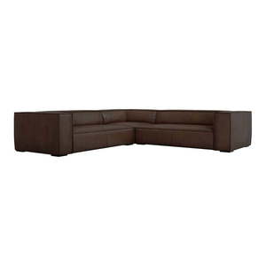 Tmavohnedá kožená rohová pohovka (variabilná) Madame - Windsor & Co Sofas vyobraziť