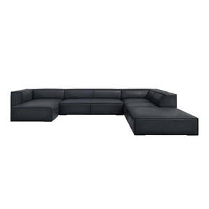 Tmavomodrá kožená rohová pohovka (pravý roh) Madame – Windsor & Co Sofas vyobraziť