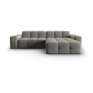 Sivá zamatová rohová pohovka (pravý roh) Kendal - Micadoni Home vyobraziť