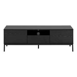 Čierny TV stolík v dekore jaseňa 140x45 cm Seaford – Actona vyobraziť