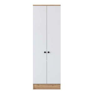 Biela/prírodná šatníková skriňa v dekore orecha 60x183 cm Theresa - Kalune Design vyobraziť