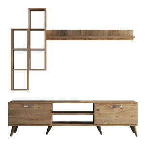 TV súprava v dekore borovice v prírodnej farbe 180x48 cm Veronica - Kalune Design vyobraziť