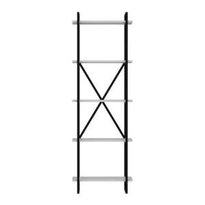 Čierno-biely regál 60x180 cm Elston - Kalune Design vyobraziť