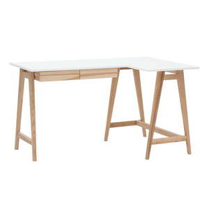 Pracovný stôl s bielou doskou 85x135 cm Luka - Ragaba vyobraziť