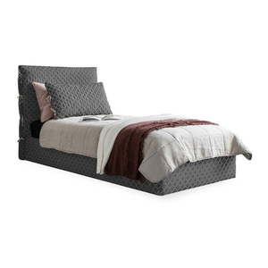 Sivá čalúnená jednolôžková posteľ s úložným priestorom s roštom 90x200 cm Sleepy Luna – Miuform vyobraziť
