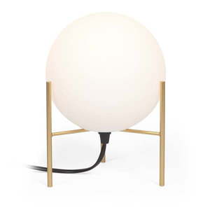 Stolová lampa so skleneným tienidlom v bielo-zlatej farbe (výška 22 cm) Seina - Kave Home vyobraziť