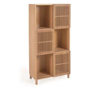 Knižnica v dekore duba s posuvnými dverami v prírodnej farbe 85x170 cm Beyla – Kave Home vyobraziť