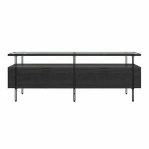 Čierny TV stolík v dekore duba 140x50 cm Wainwright - Queer Eye vyobraziť