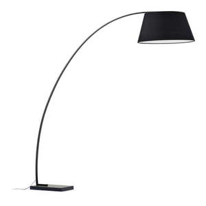 Čierna stojacia lampa s textilným tienidlom (výška 210 cm) Juhe – Kave Home vyobraziť
