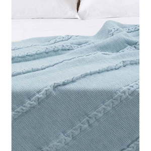 Modrý pléd 200x220 cm Trenza – Oyo Concept vyobraziť