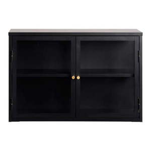 Čierna kovová závesná vitrína 90x60 cm Carmel – Unique Furniture vyobraziť