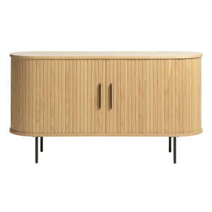 Nízka komoda v dekore duba s posuvnými dverami v prírodnej farbe 140x76 cm Nola – Unique Furniture vyobraziť