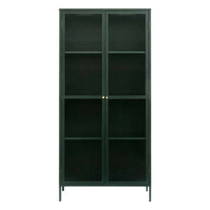 Tmavozelená kovová vitrína 90x190 cm Bronco – Unique Furniture vyobraziť