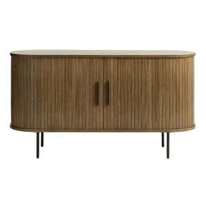 Hnedá nízka komoda v dekore duba s posuvnými dverami 140x76 cm Nola – Unique Furniture vyobraziť