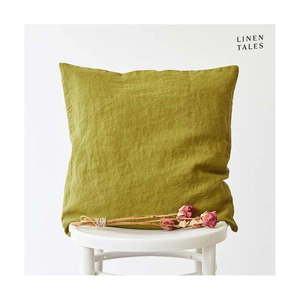 Ľanová obliečka na vankúš 45x45 cm Moss Green – Linen Tales vyobraziť