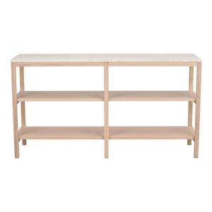 Biely konzolový stolík s doskou z kameňa 140x40 cm Orwel - Rowico vyobraziť