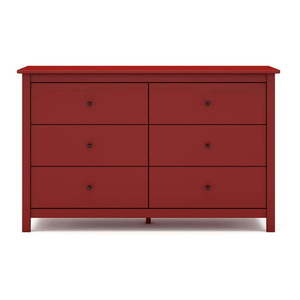 Červená nízka komoda z borovicového dreva 130x80 cm Misti – Marckeric vyobraziť