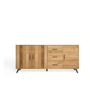 Nízka komoda v dekore duba v prírodnej farbe 181x81 cm Nordic – Marckeric vyobraziť