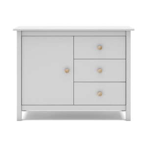 Biela nízka detská komoda z borovicového dreva 90x80 cm Max – Marckeric vyobraziť