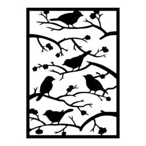 Kovová nástenná dekorácia 47x66 cm Branch & Birds – Wallity vyobraziť