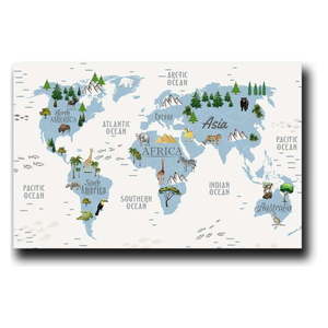 Detský obrázok 45x70 cm Map – Wallity vyobraziť