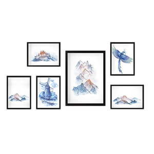 Obrazy v súprave 6 ks Watercolor – Wallity vyobraziť