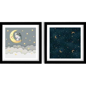 Detské obrázky v súprave 2 ks 33x33 cm Night – Wallity vyobraziť