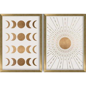 Obrazy v súprave 2 ks 38x53 cm Moon & Sun – Wallity vyobraziť