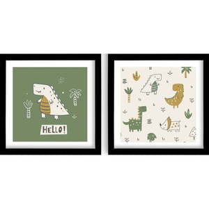 Detské obrázky v súprave 2 ks 33x33 cm Hello – Wallity vyobraziť