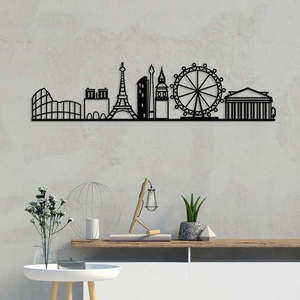 Kovová nástenná dekorácia 120x29 cm Cities - Wallity vyobraziť