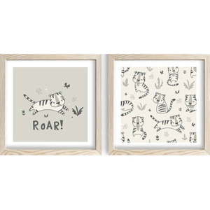 Detské obrázky v súprave 2 ks 33x33 cm Roar – Wallity vyobraziť