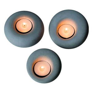 Betónové svietniky v súprave 3 ks Donut – Mioli Decor vyobraziť