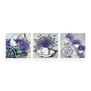 Obrazy v súprave 3 ks 30x30 cm Lavender – Wallity vyobraziť