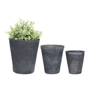 Set 3 sivých terakotových kvetináčov Esschert Design vyobraziť