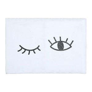 Biela kúpeľňová podložka s prímesou bavlny Really Nice Things Eyes, 40 x 60 cm vyobraziť