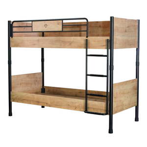 Čierna/prírodná poschodová detská posteľ 90x200 cm Mocha – Kalune Design vyobraziť