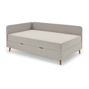Béžová čalúnená jednolôžková posteľ s úložným priestorom 90x200 cm Cabana - Meise Möbel vyobraziť