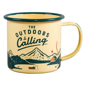 Béžový smaltovaný hrnček 0.325 l Outdoors is Calling – Gentlemen's Hardware vyobraziť