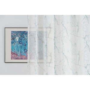 Krémovo-tyrkysovomodrá záclona 140x260 cm Mizar - Mendola Fabrics vyobraziť