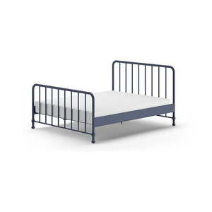 Modrá kovová dvojlôžková posteľ s roštom 160x200 cm BRONXX – Vipack vyobraziť