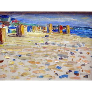 Obraz - reprodukcia 40x30 cm Holland - Beach Chairs, Wassily Kandinsky - Fedkolor vyobraziť